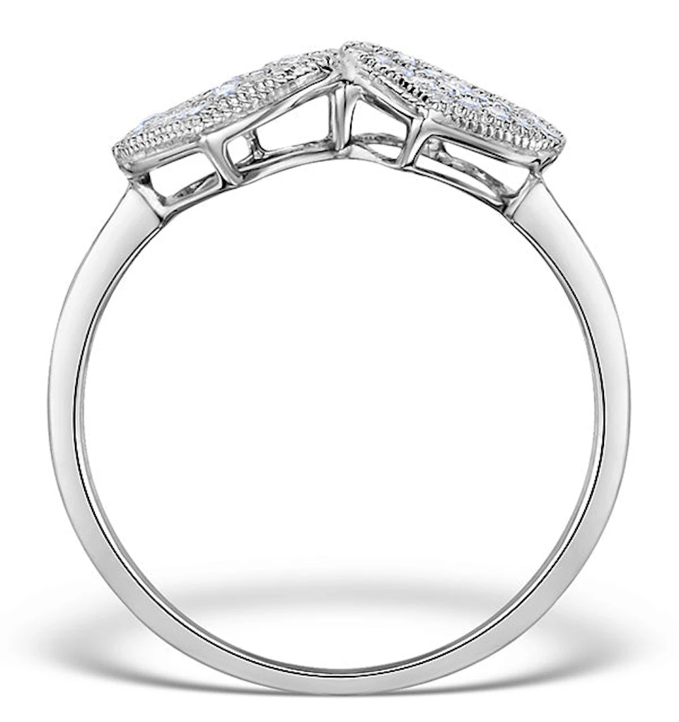 Diamond 0.17ct 9K White Gold 2 Hearts Ring SIZES AVAILABLE Y