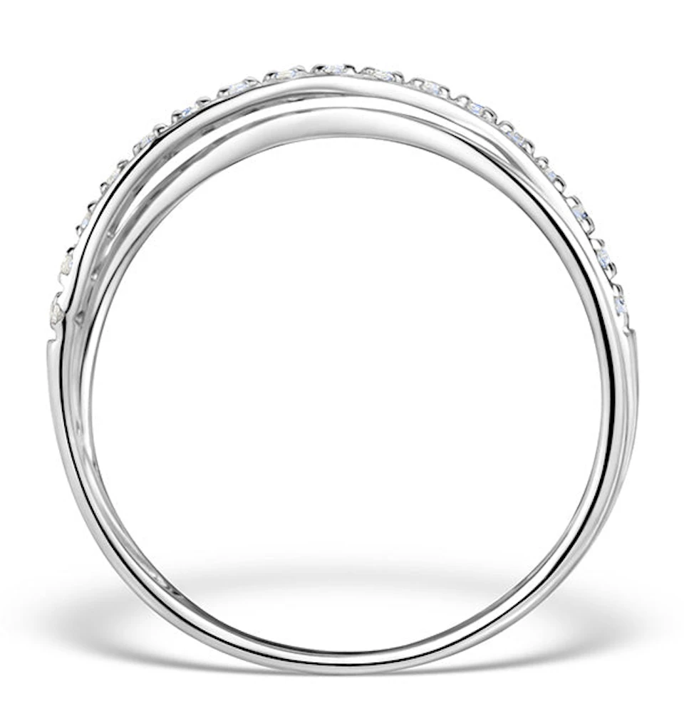 Diamond and Black Diamond Crossover 0.09ct 9K White Gold Ring