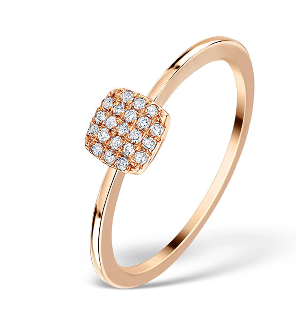 0.11ct Diamond and 9K Rose Gold Daisy Ring - SIZE P