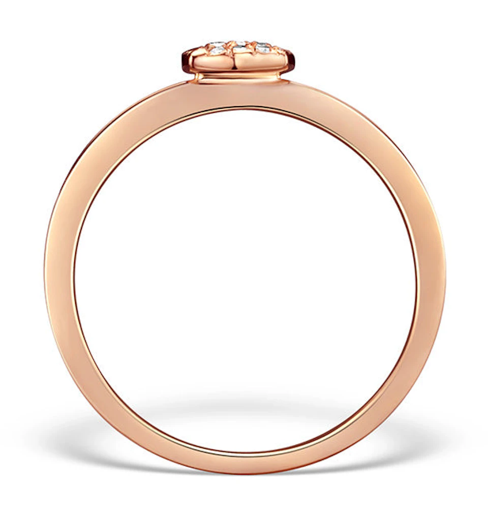 0.11ct Diamond and 9K Rose Gold Daisy Ring - SIZE P