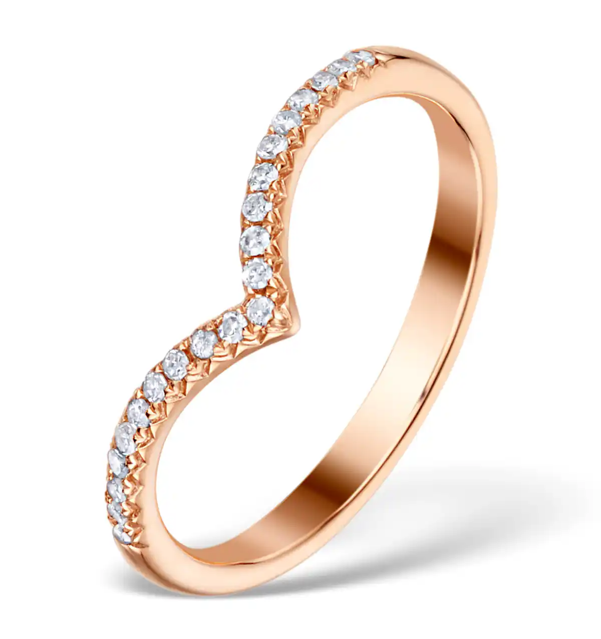Vivara Collection 0.13ct Diamond and 9K Rose Gold Wishbone Ring E5952