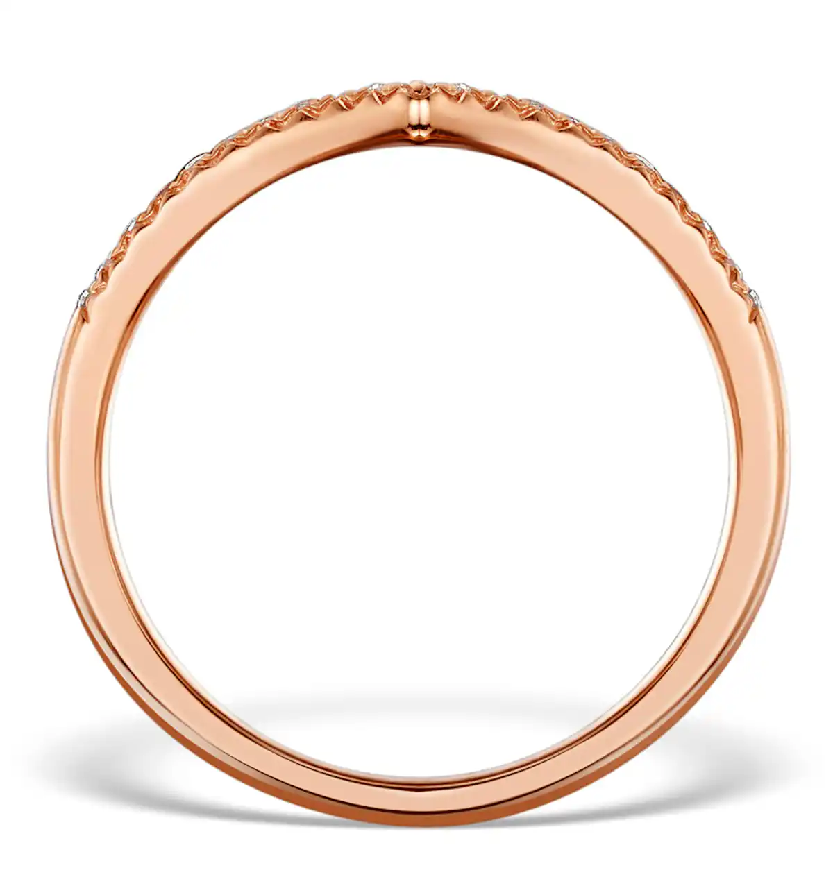 Vivara Collection 0.13ct Diamond and 9K Rose Gold Wishbone Ring E5952