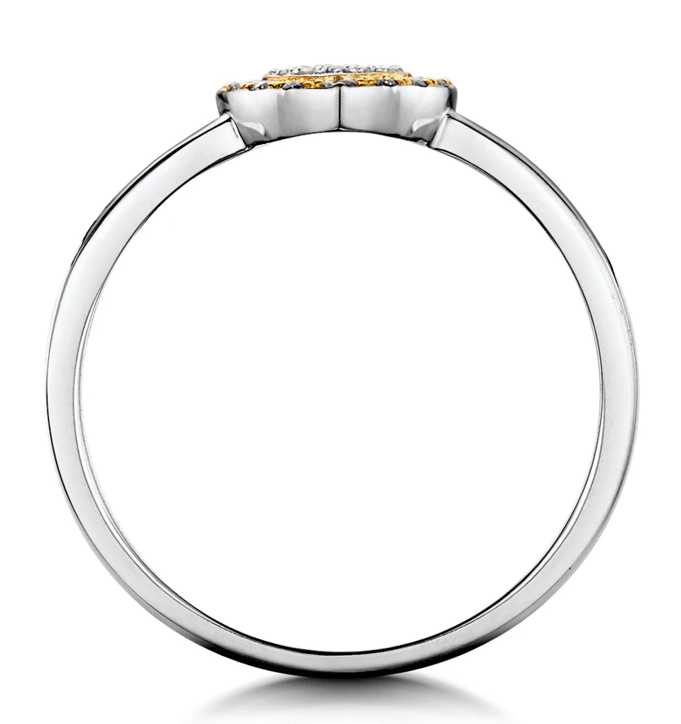 Stellato Collection Halo Diamond Heart Ring 0.16ct in 9K White Gold SIZES AVAILABLE K M
