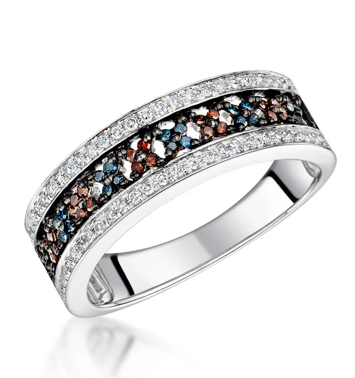 Stellato Collection Multi Colour Diamond Ring 0.23ct in 9K White Gold