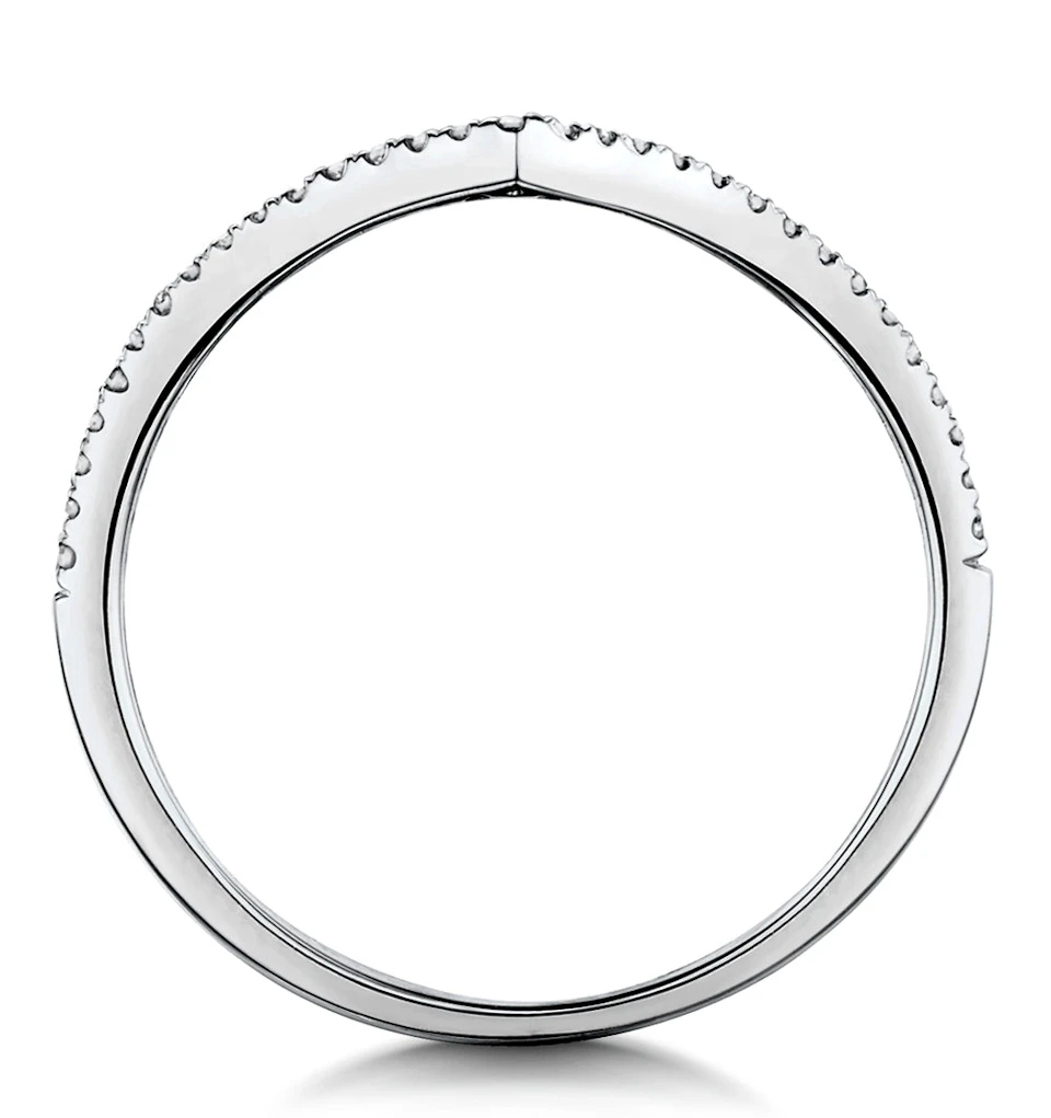 Stellato Collection Diamond Wishbone Ring 0.12ct in 9K White Gold