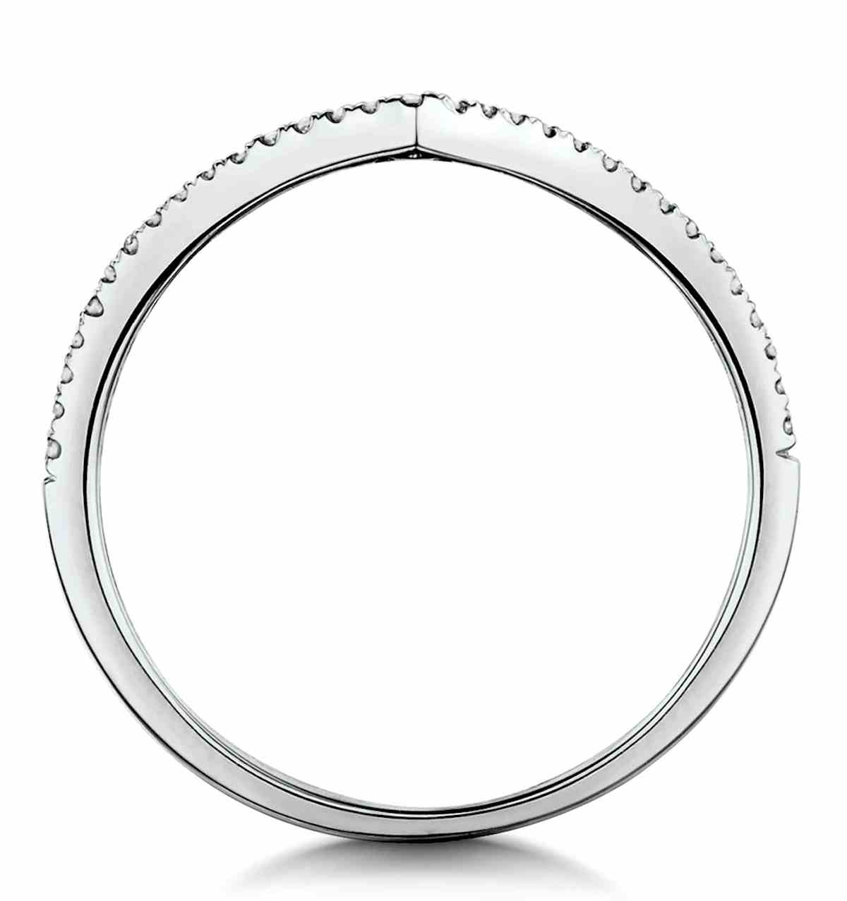 Stellato Collection Diamond Wishbone Ring 0.12ct in 9K White Gold
