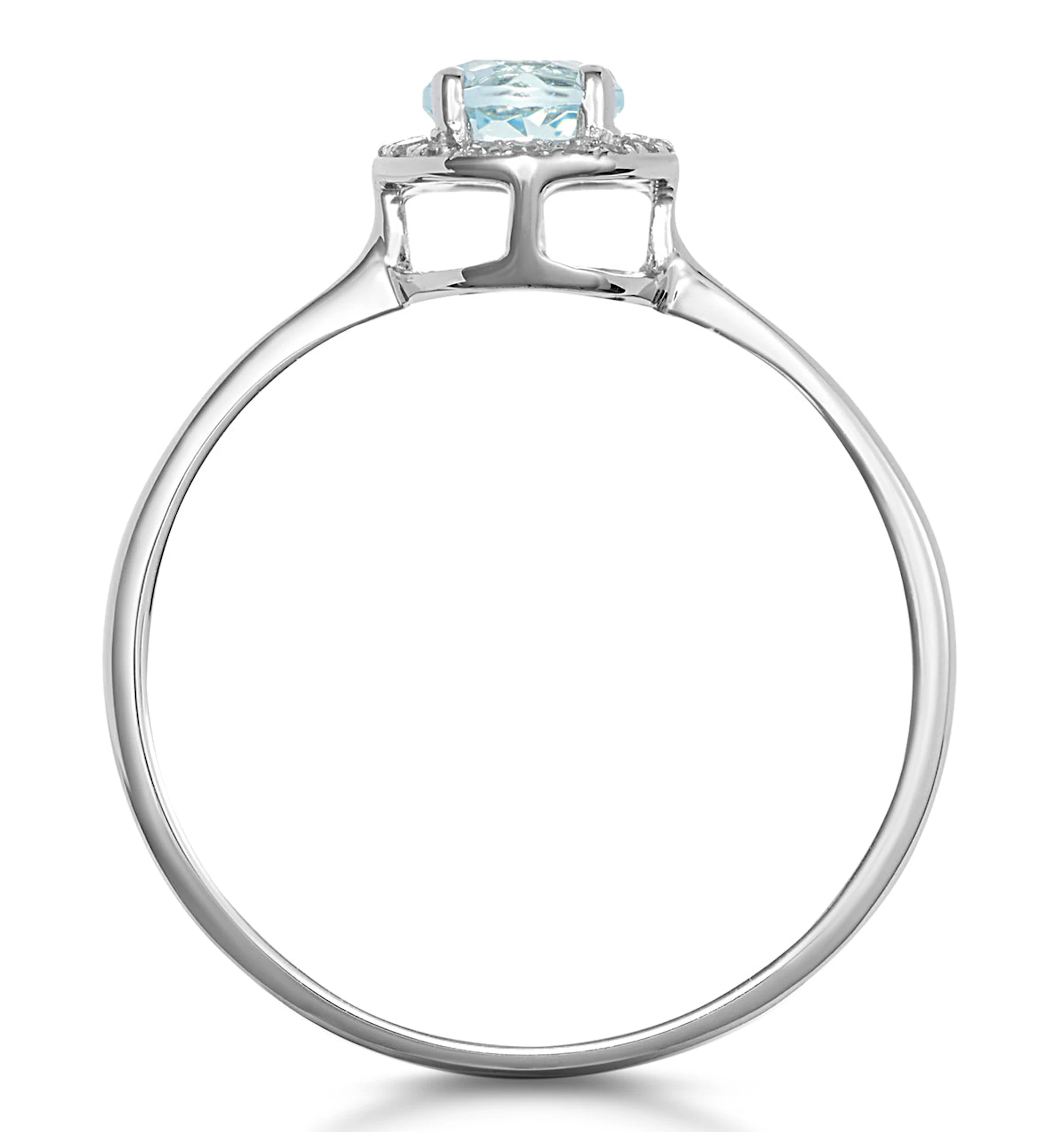 0.37ct Aquamarine and Diamond Stellato Ring in 9K White Gold