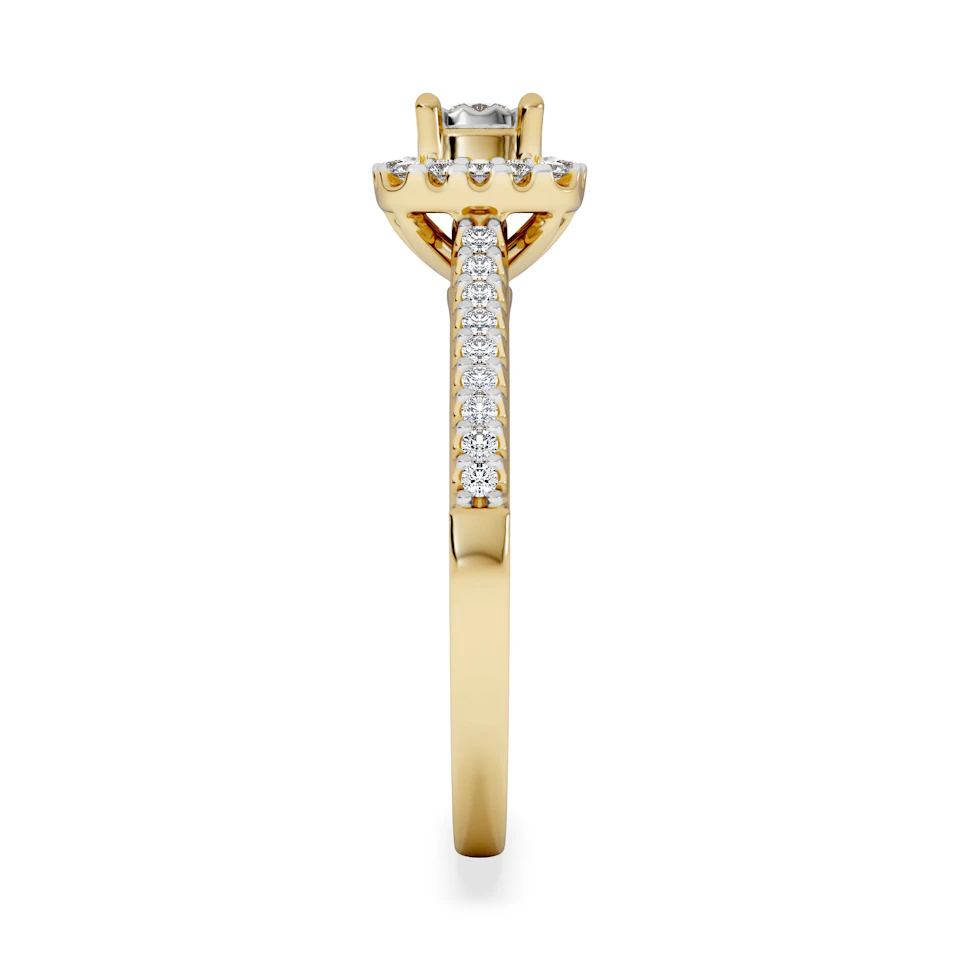 Masami Lab Diamond Halo Engagement Ring 0.25ct Pave Set in 18K Gold Vermeil