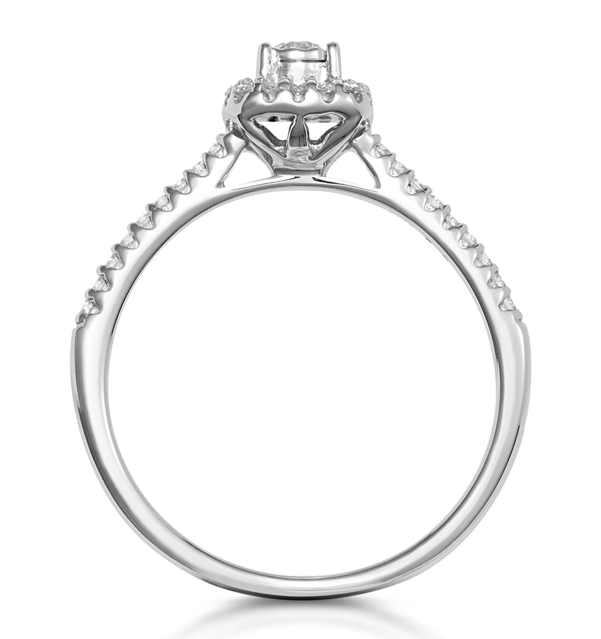 Masami Diamond Halo Engagement Ring 0.25ct Pave Set in 9K White Gold