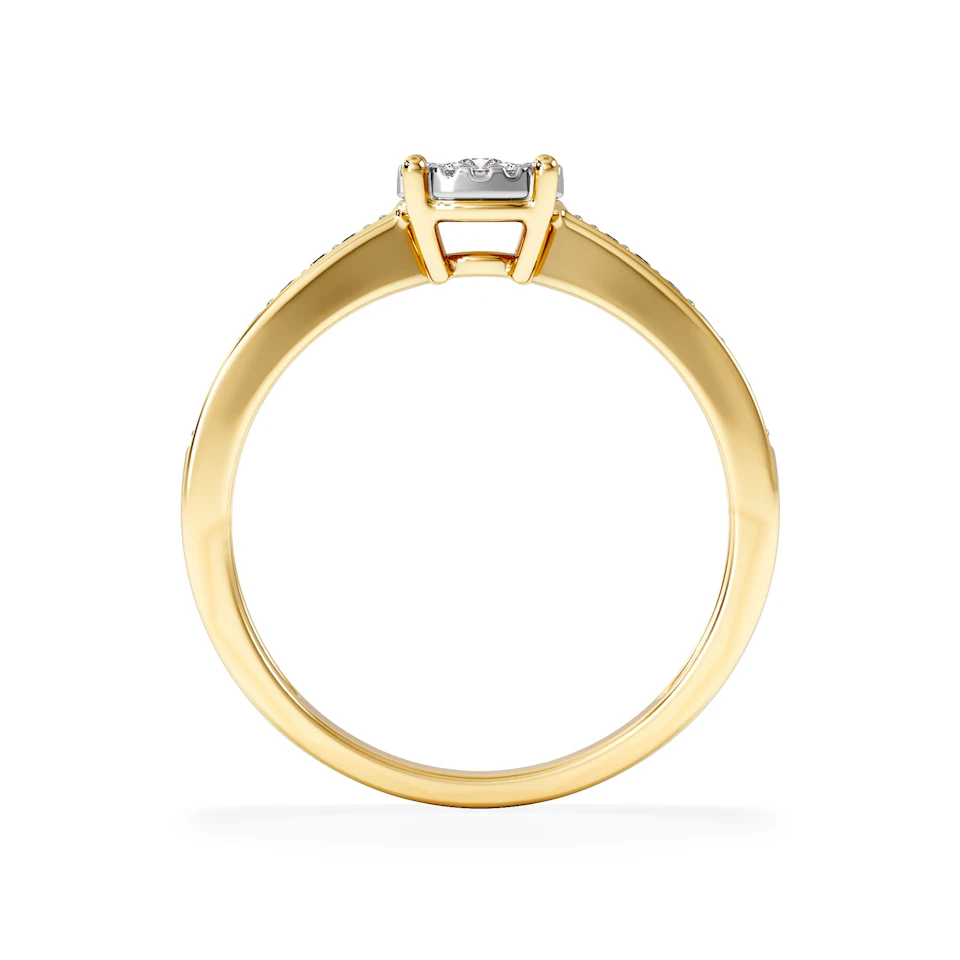 Masami Lab Diamond Engagement Ring 0.20ct Pave Set in 18K Gold Vermeil