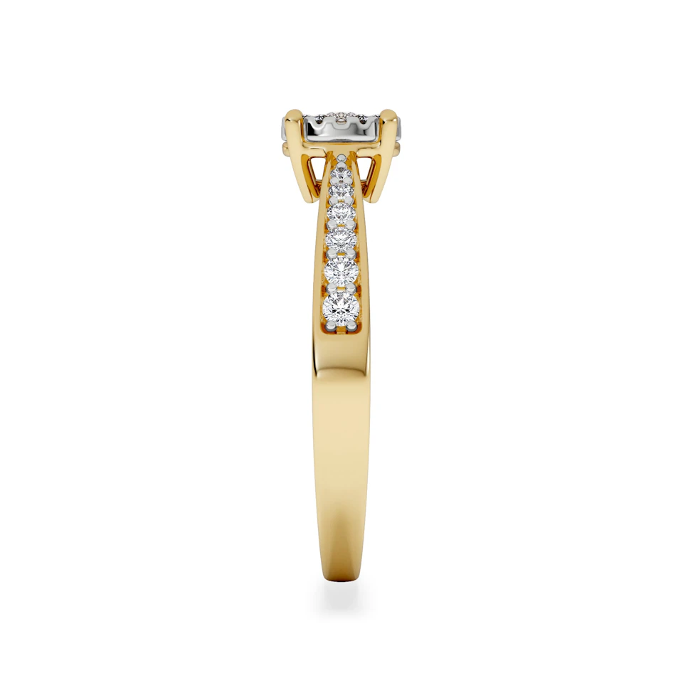 Masami Lab Diamond Engagement Ring 0.20ct Pave Set in 18K Gold Vermeil