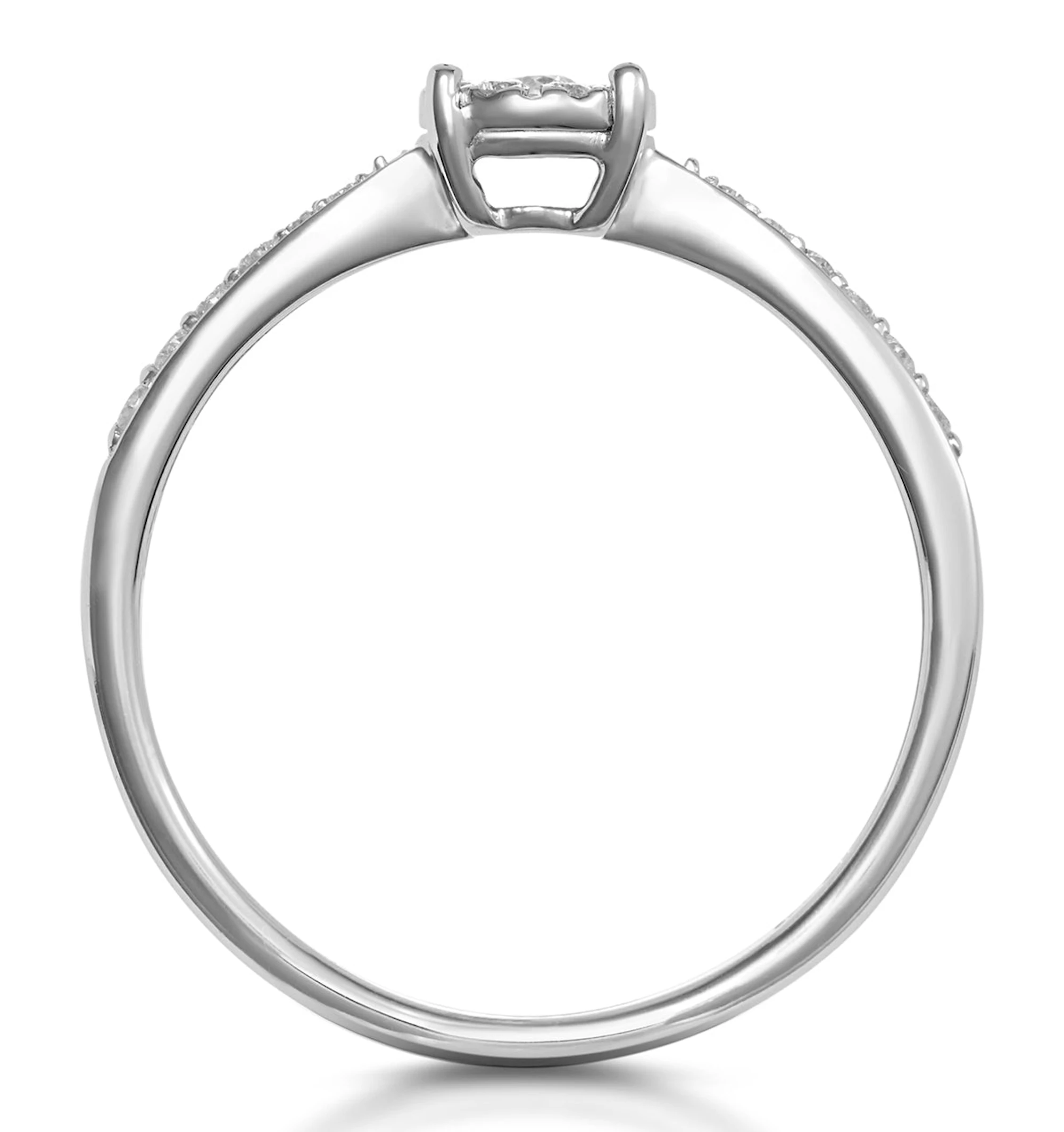 Masami Lab Diamond Engagement Ring 0.20ct Pave Set in 925 Sterling Silver