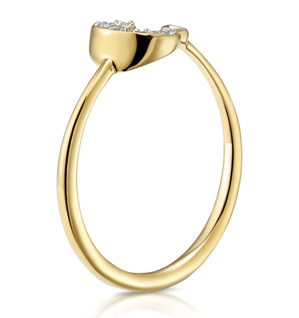 Diamond Initial 'C' Ring 0.07ct set in 9K Gold