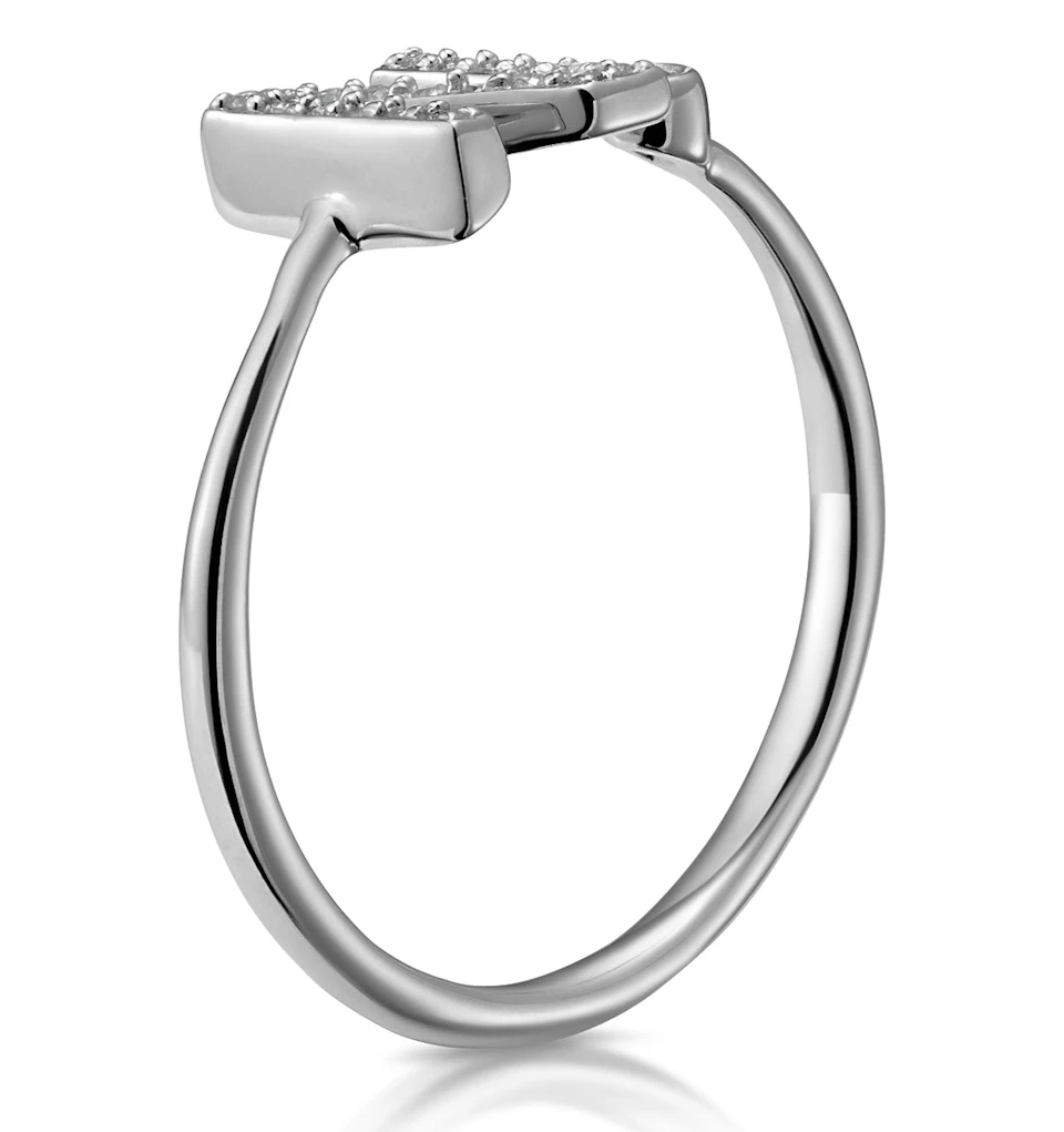 Lab Diamond Initial 'N' Ring 0.07ct Set in 925 Silver SIZE J K M O P Q R S