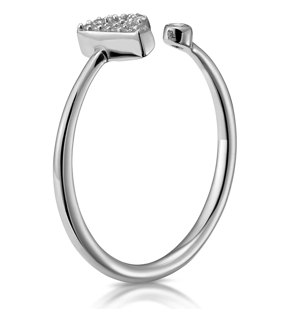 Diamond Initial 'P' Ring 0.07ct set in 9K White Gold
