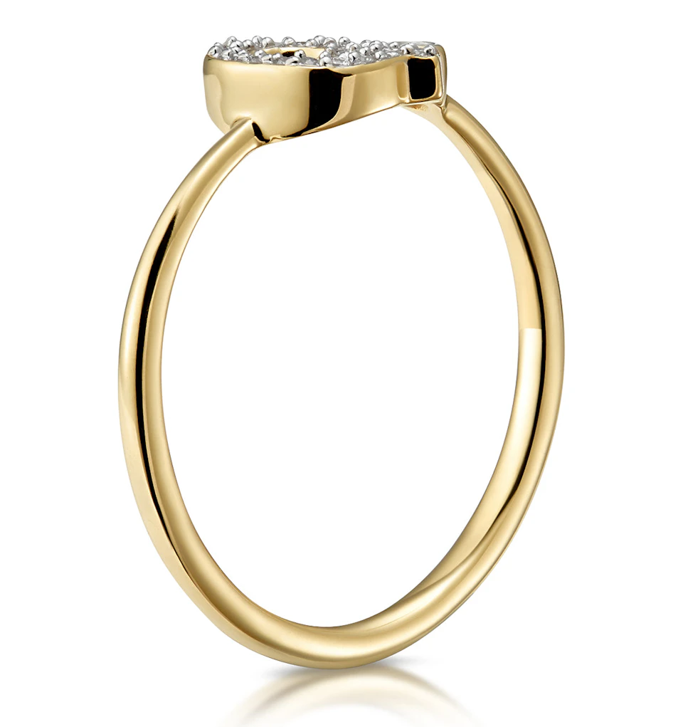 Diamond Initial 'Q' Ring 0.07ct set in 9K Gold