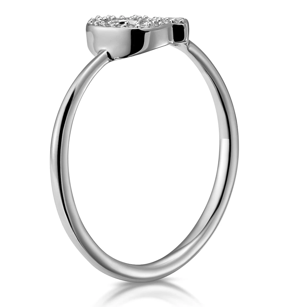 Lab Diamond Initial 'Q' Ring 0.07ct Set in 925 Silver SIZES L M N O