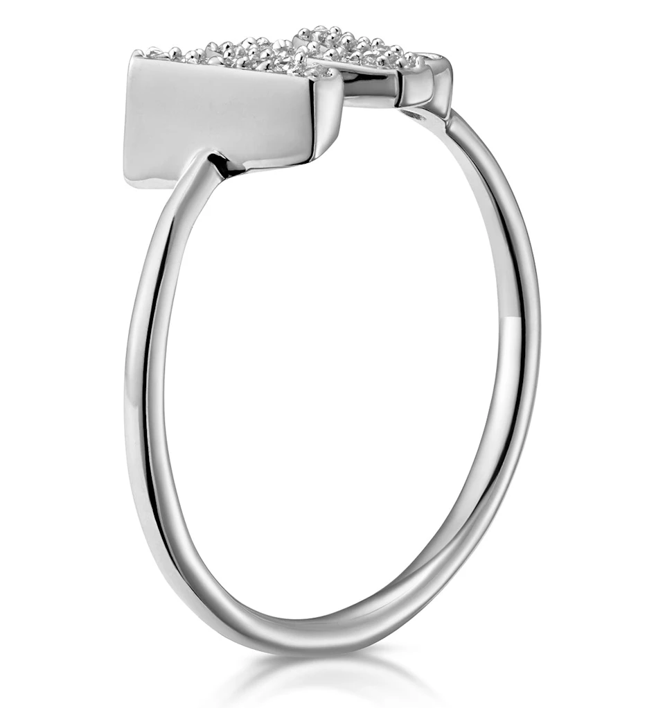 Lab Diamond Initial 'W' Ring 0.07ct Set in 925 Silver SIZES L M O
