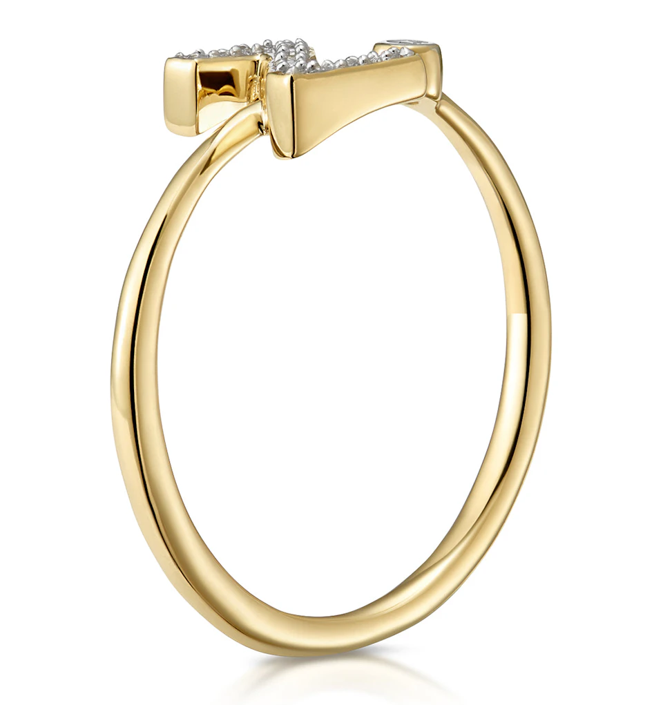 Diamond Initial 'Z' Ring 0.07ct set in 9K Gold