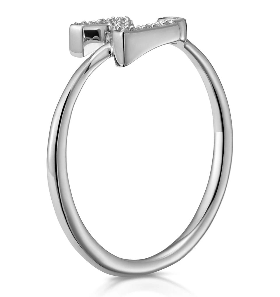 Lab Diamond Initial 'Z' Ring 0.07ct Set in 925 Silver SIZES J L N O