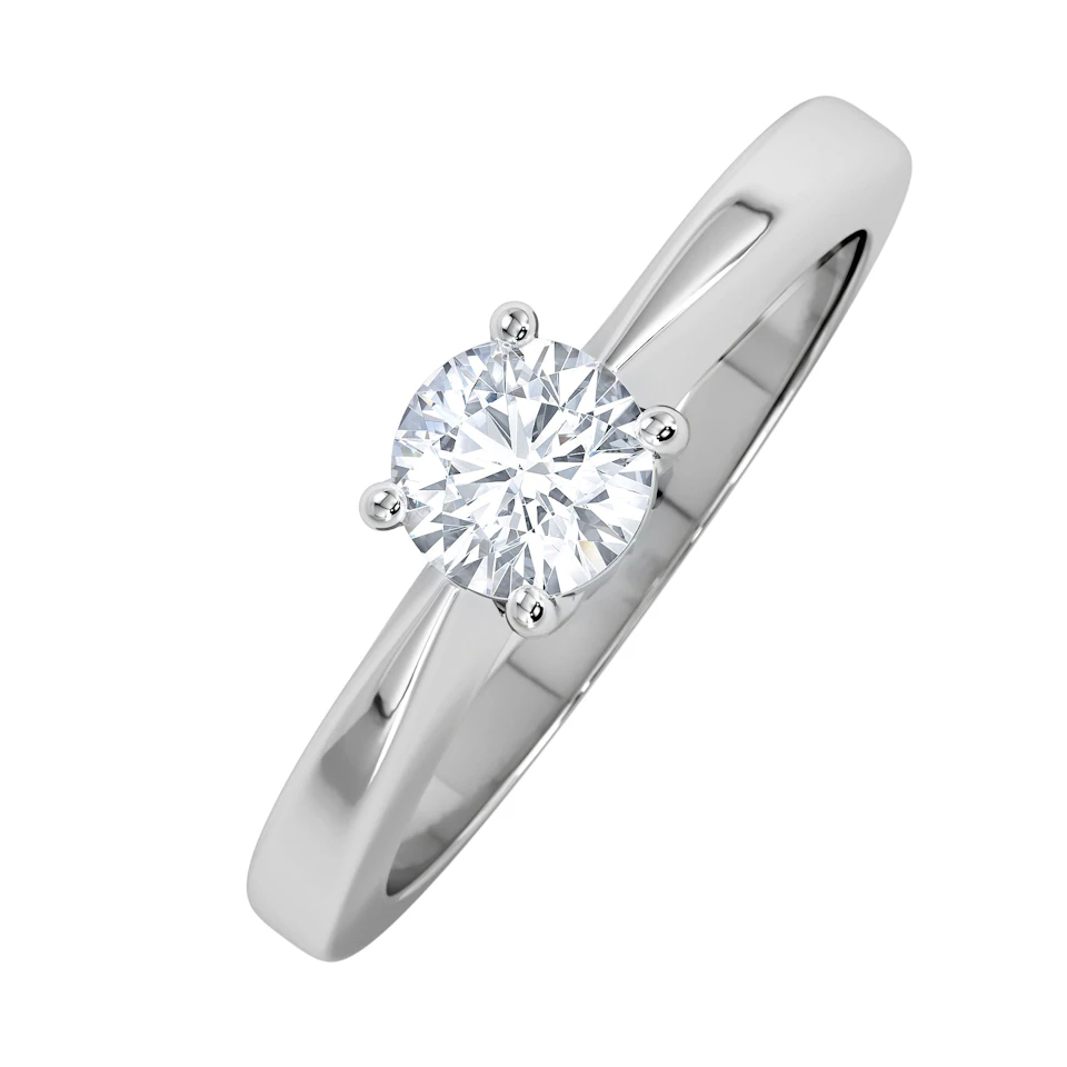 Naomi Lab Diamond Engagement Ring 0.50ct H/Si in 925 Silver