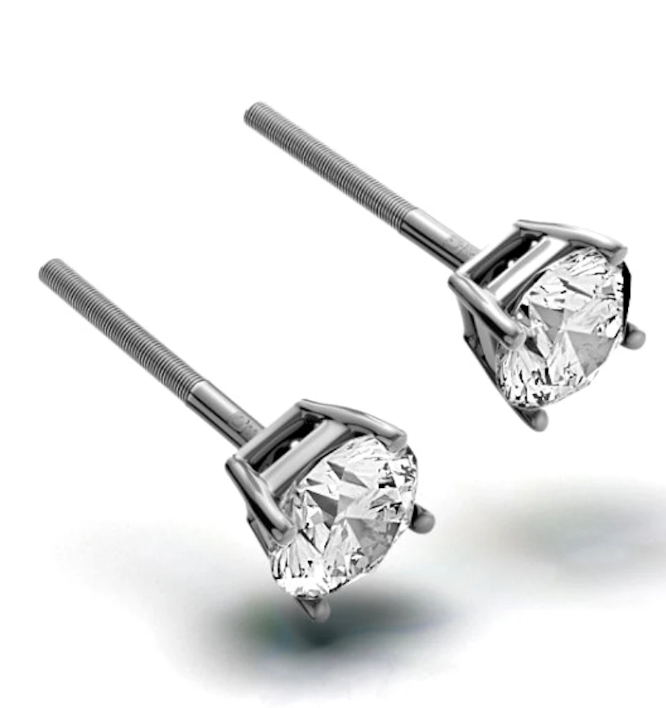 Diamond Earrings 1.00CT Studs G/Vs Quality in Platinum - 5.1mm