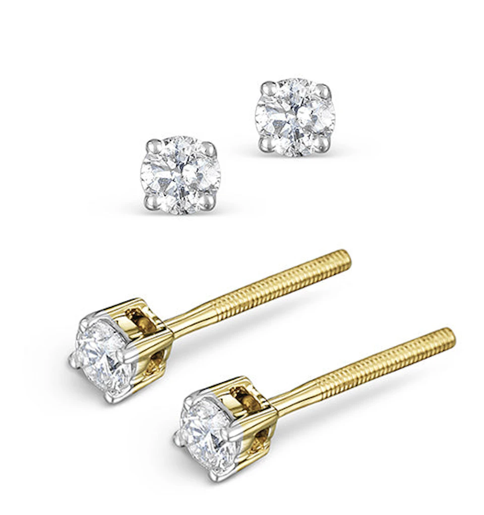 Diamond Stud Earrings 3mm 18K Gold - 0.20CT - G-H/SI