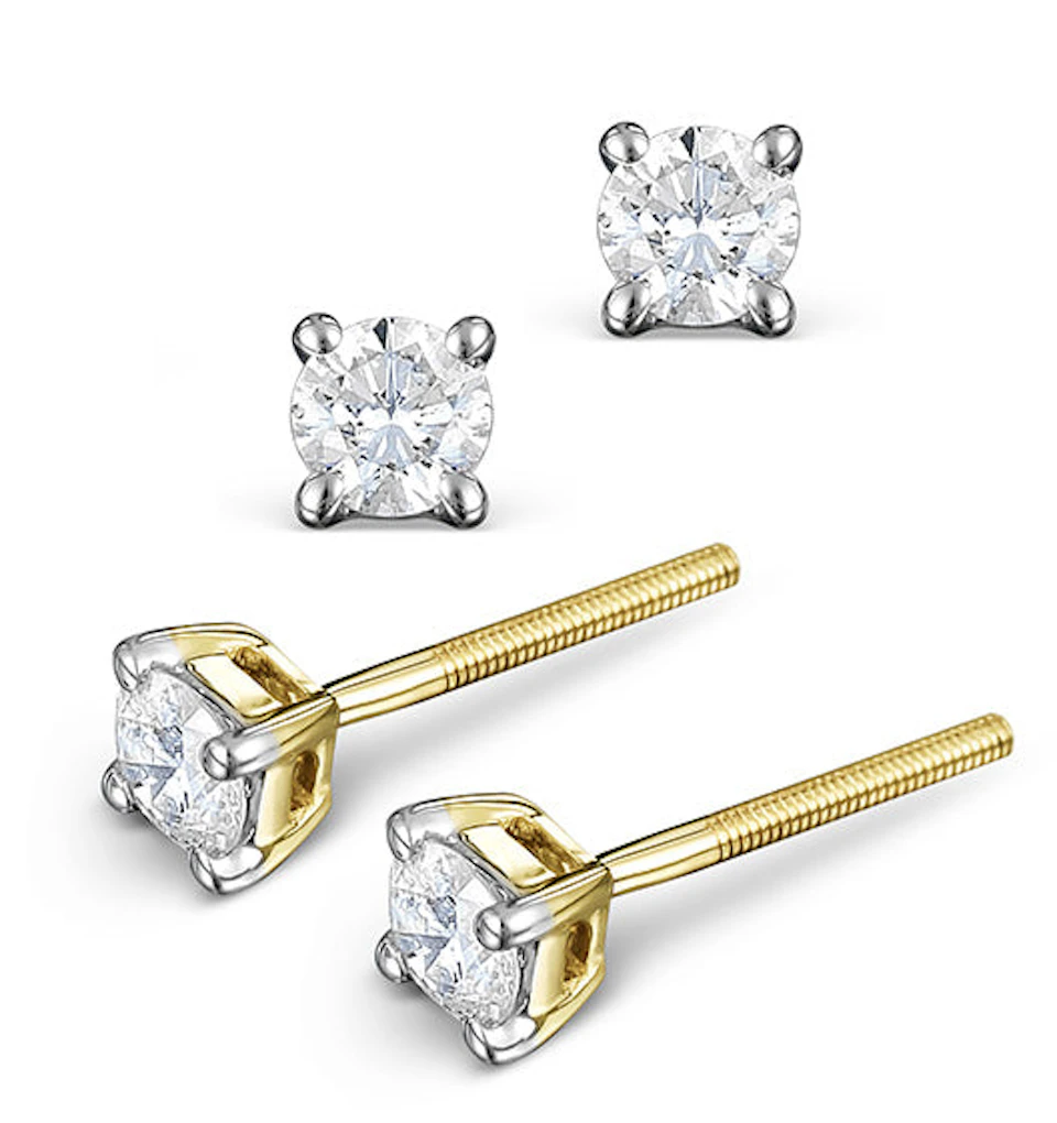 Diamond Stud Earrings 3.8mm 18K Gold - 0.40CT - G-H/SI
