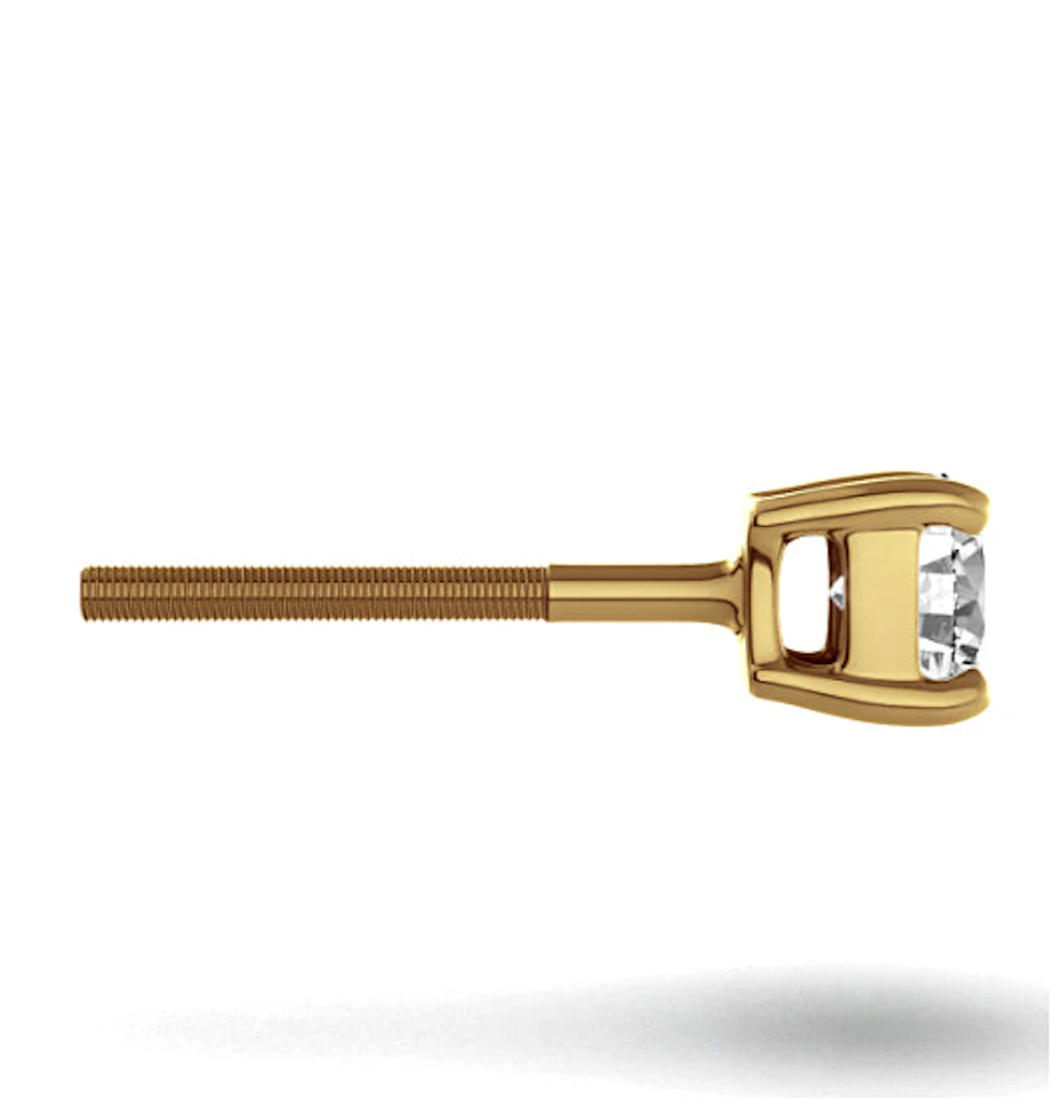 Diamond Stud Earrings 4.1mm 18K Gold - 0.50CT - Premium