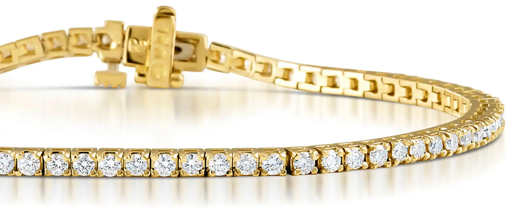 2CT Tennis Bracelet Lab Diamonds Claw Set in 9K Yellow Gold