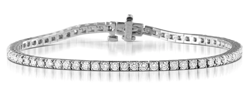 Diamond Tennis Bracelet 18K White Gold Chloe 4.00ct G/Vs