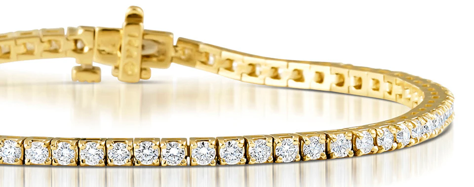 Diamond Tennis Bracelet Chloe 3.00ct H/Si 18K Gold Item FDT23-5JUA