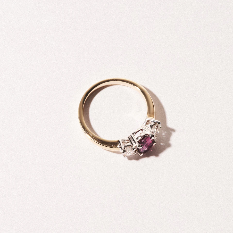 Ruby 1.15ct And Lab Diamonds G/Vs 0.50ct 18K Gold Ring