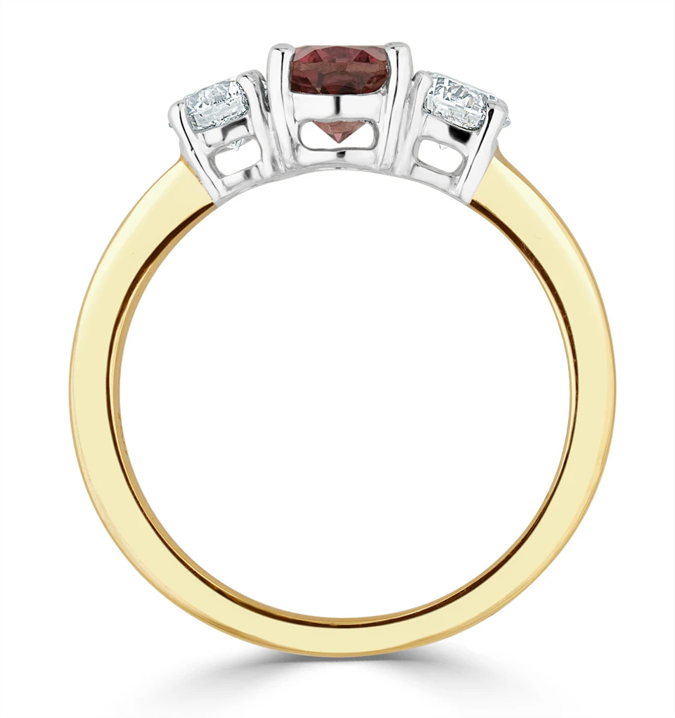 Pink Tourmaline 0.80CT and Diamond Ring in 18K Gold - FET23