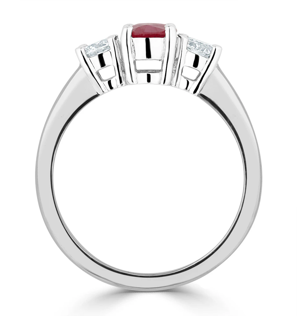 Ruby 1.15ct And Diamond 0.50ct Platinum Ring