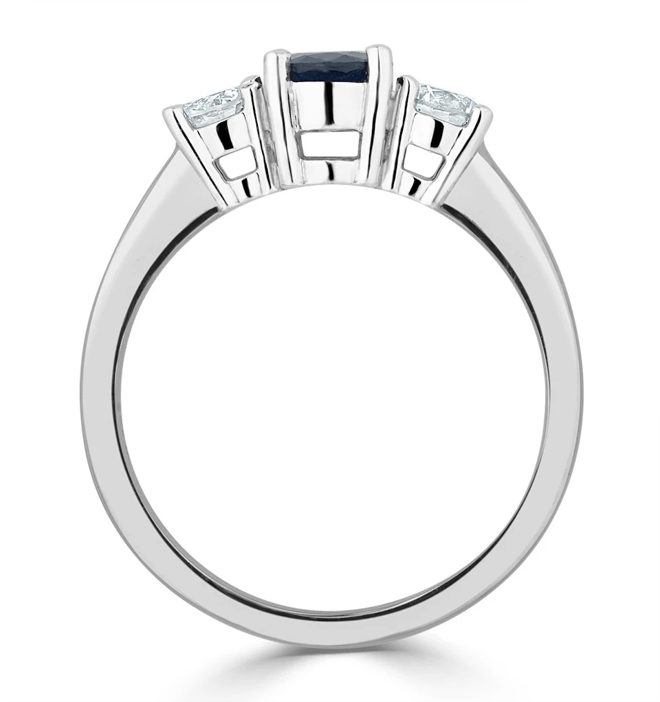 Sapphire 0.80ct And Lab Diamonds G/Vs 0.50ct Platinum Ring