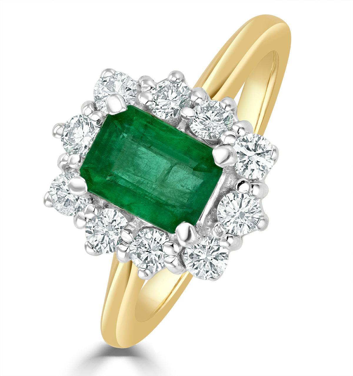 Emerald 1.00ct And Diamond 0.50ct 18K Gold Ring