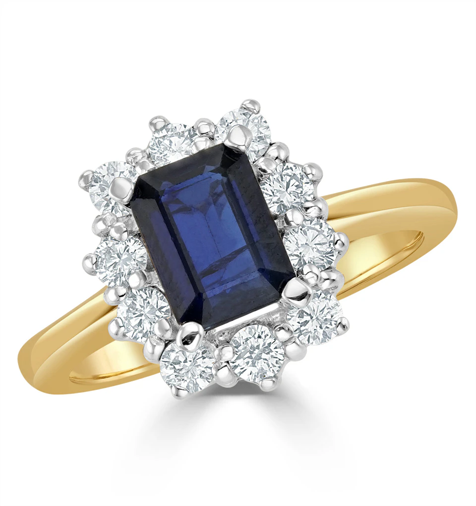 Sapphire 1.15ct And Diamond 0.50CT 18K Gold Ring