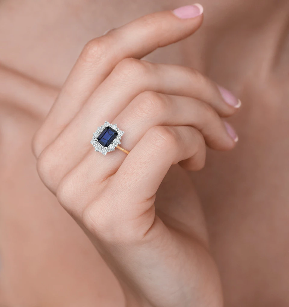 Sapphire 1.15ct And Diamond 0.50CT 18K Gold Ring
