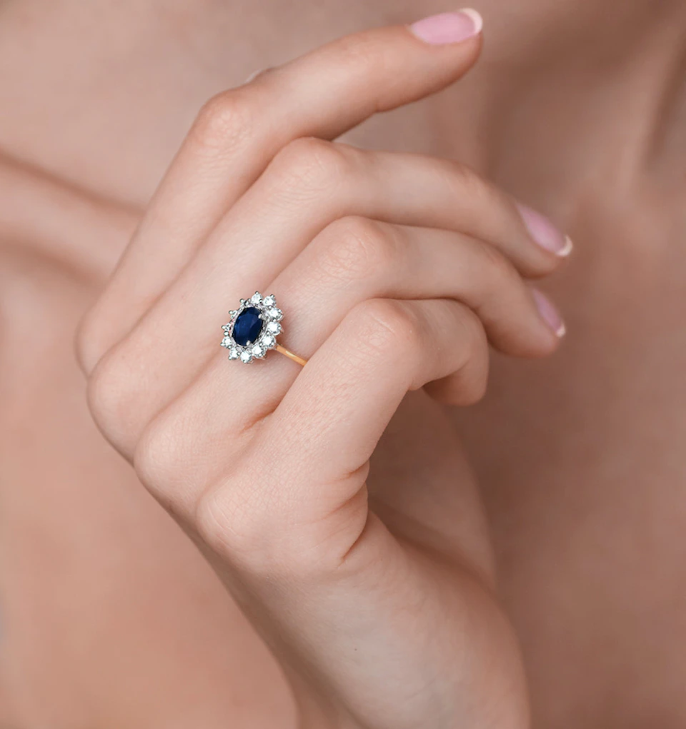 Sapphire 1.55ct And Diamond 0.50ct 18K Gold Ring