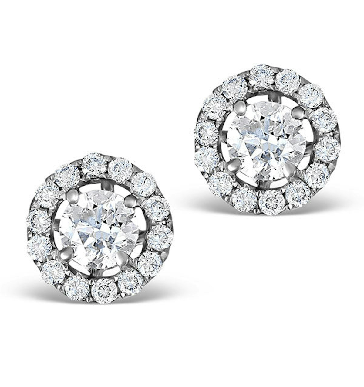 Ella Halo Lab Diamond Earrings set in Platinum 0.84ct H/Si