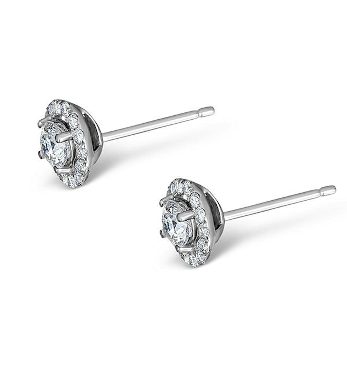 Ella Halo Lab Diamond Earrings set in 18K White Gold 0.84ct G/Vs