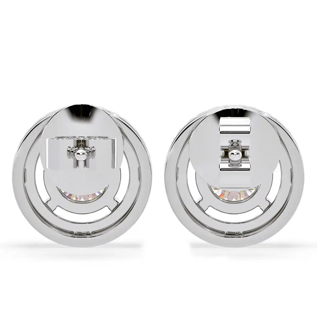 Ella Lab Diamond Halo Earrings 1.34ct in 18K White Gold F/VS1