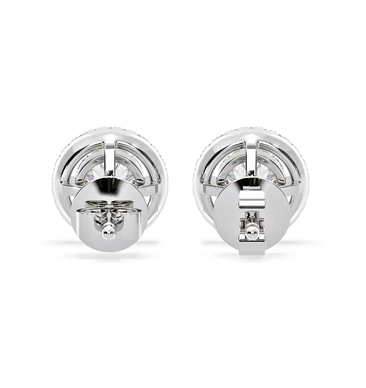 Ella Lab Diamond Halo Earrings 2.45ct in 18K White Gold F/VS1