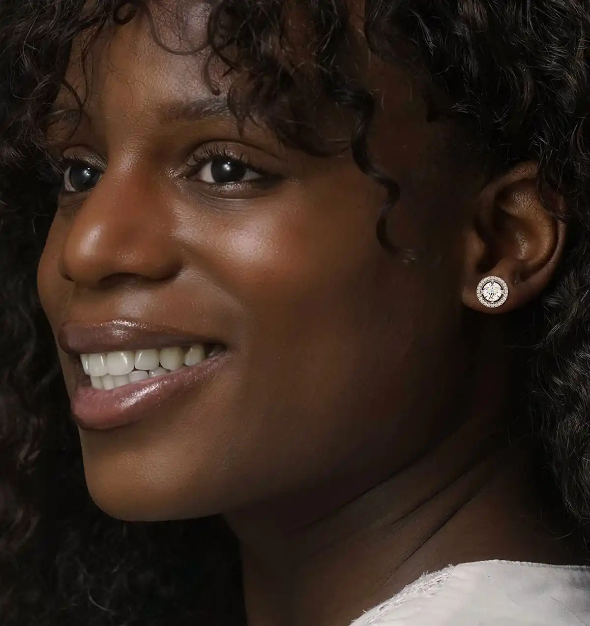 Ella Lab Diamond Halo Earrings 2.45ct in 18K White Gold F/VS1