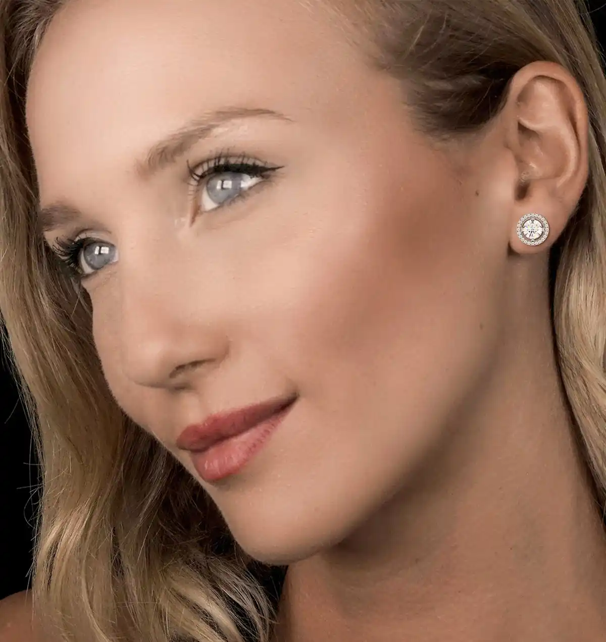 Ella Lab Diamond Halo Earrings 2.45ct in 18K White Gold F/VS1