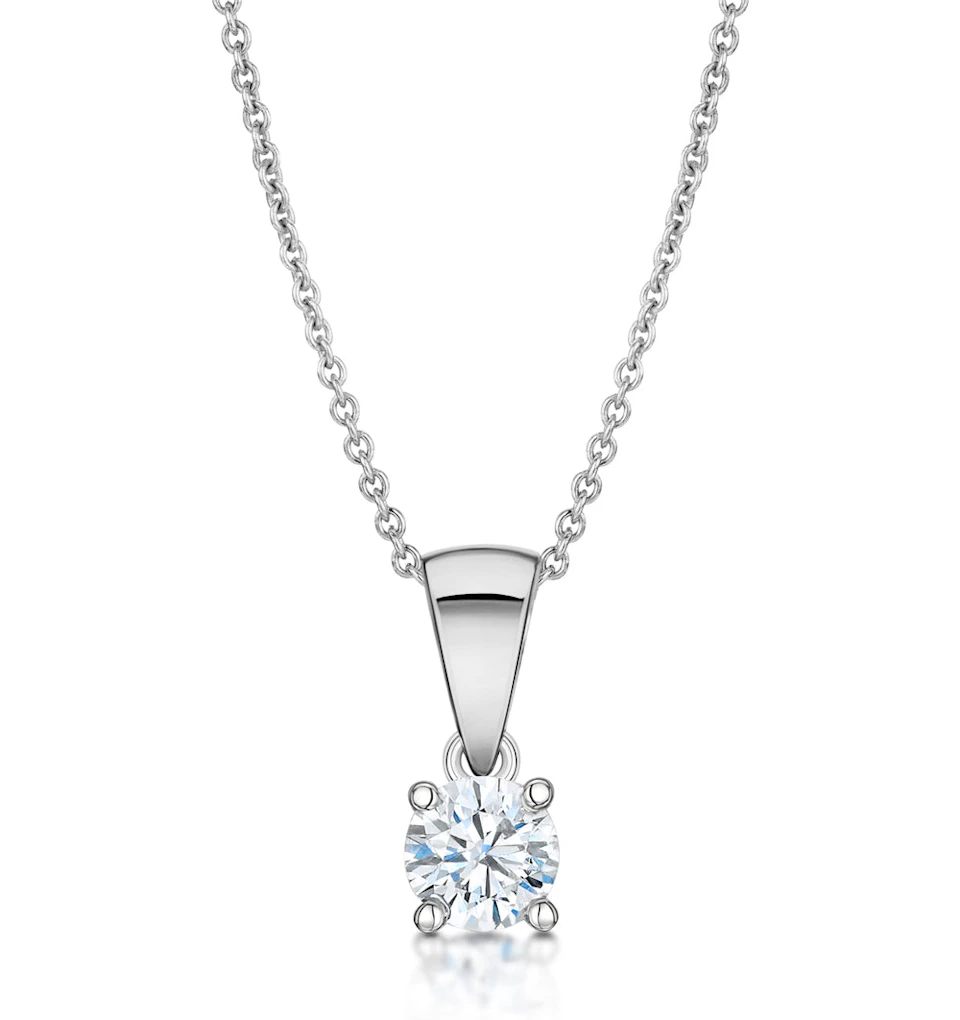 Chloe 18K White Gold Lab Diamond Solitaire Necklace 0.33CT F/VS