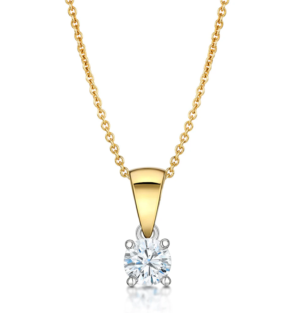 Chloe 18K Gold Lab Diamond Solitaire Necklace 0.33CT F/VS