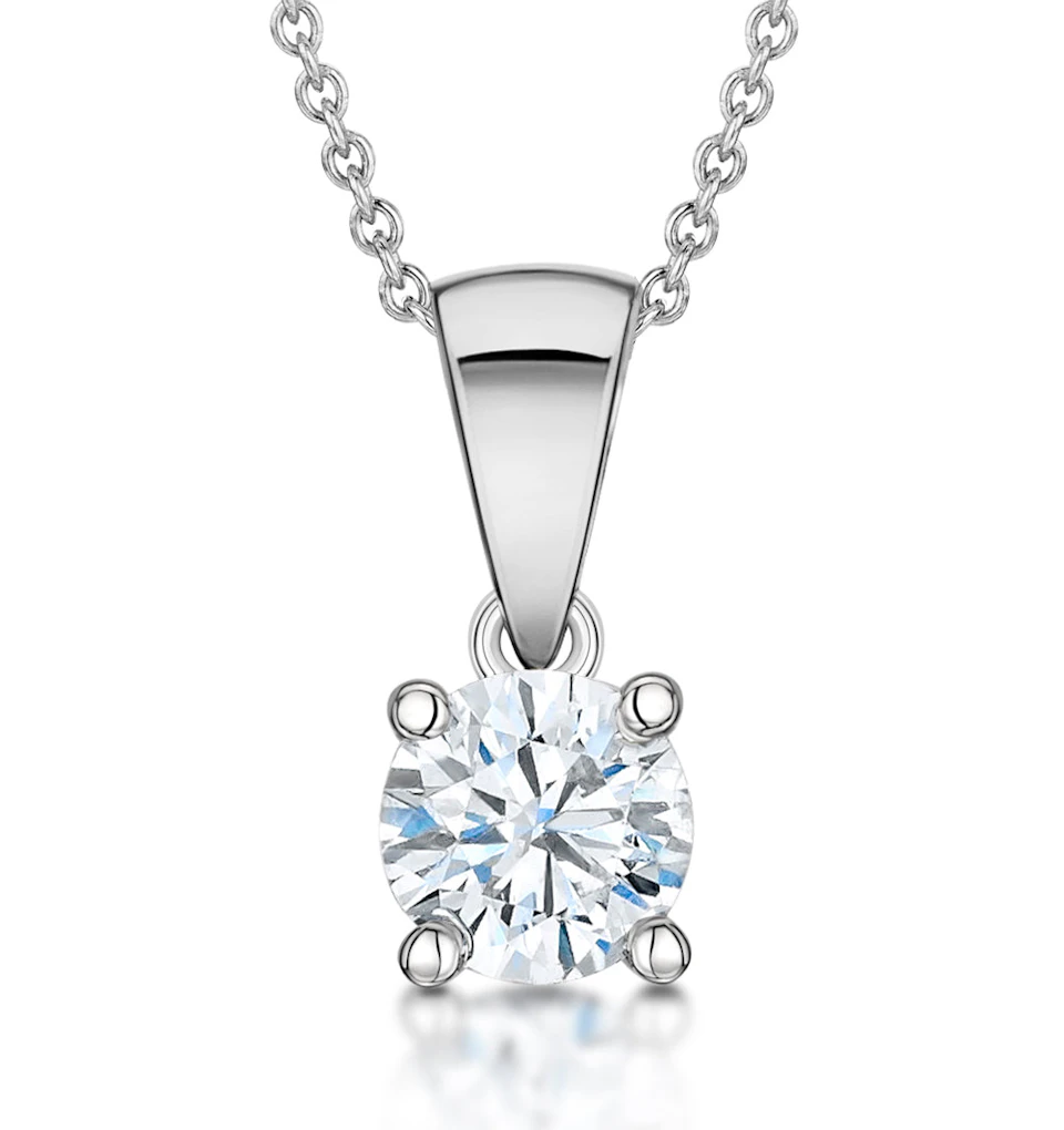 Chloe 0.50ct Diamond Solitaire Pendant Necklace G/SI Quality in 18K White Gold