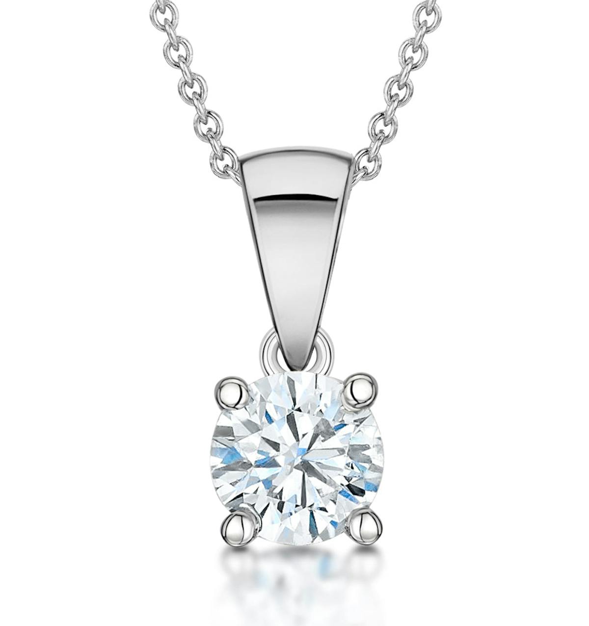 Chloe 0.50ct Lab Diamond Solitaire Necklace in 18K White Gold F/VS1